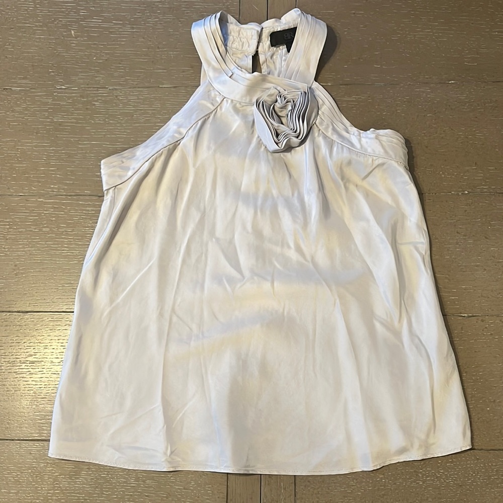 Banana Republic Sleeveless Silk Blouse Rose Collar 100% Silk